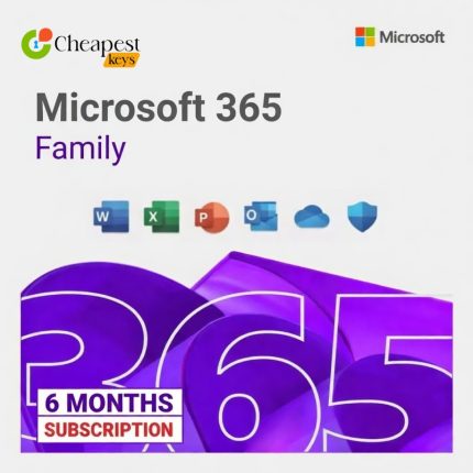 Microsoft Office 365 Family 6 Months Subscription Up to 6 Users